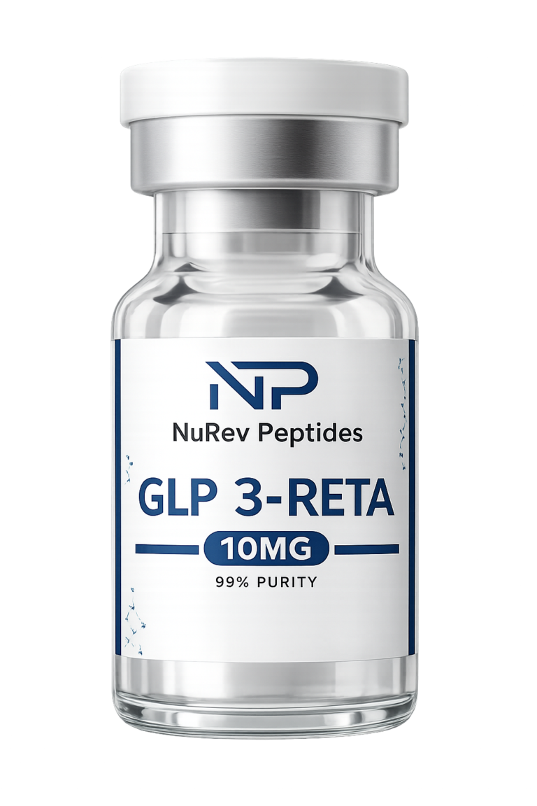 Retatrutide 10mg vial NuRev Peptides illustration